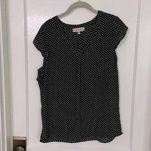 Black polka dot top, Philosophy size L